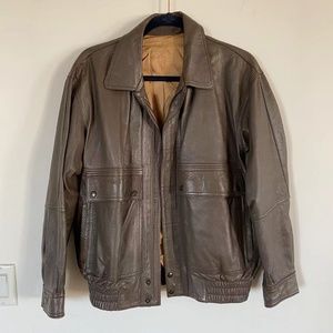 *SOLD* Aquascutum London Vintage Leather Bomber Jacket